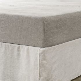 King Fitted Sheet 1 Pc, Bed Sheets King Size, Linen Sheets, Hotel Sheets, Breathable & Fade Resistant King Sheets, Greige