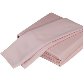 Luxurious Viscose from 100% Bamboo 5-Piece Sheet Set , Oeko-TEX Certified, Split King - Pale Rose