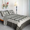 [Francesca] Cotton 3PC Vermicelli-Quilted Printed Quilt Set (Full/Queen Size)