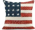 Set of 4 Linen Throw Pillow Covers Day 4Th of July Independence Decorative Pillow Cases