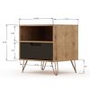 Manhattan Comfort Rockefeller 1.0 Mid-Century- Modern Nightstand with 1-Drawer in Nature and Textured Grey