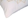 Hugo 20 x 20 Square Accent Throw Pillow, Embroidered Geometric Abstract Pattern, With Filler, White, Gold