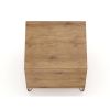 Manhattan Comfort Rockefeller 1.0 Mid-Century Modern 1-Drawer Nightstand in Nature & Rose Pink