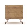 Manhattan Comfort Rockefeller 1.0 Mid-Century Modern 1-Drawer Nightstand in Nature & Rose Pink