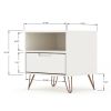 Manhattan Comfort Rockefeller 1.0 Mid-Century- Modern Nightstand with 1-Drawer in White