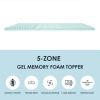 2" 5-Zone Cooling Gel Memory Foam Mattress Topper, Twin