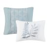 5 Piece Seersucker Duvet Cover Set with Throw Pillows