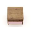 Manhattan Comfort Rockefeller 1.0 Mid-Century Modern 1-Drawer Nightstand in Nature & Rose Pink