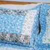 [Midsummer Dream] Cotton 3PC Floral Vermicelli-Quilted Patchwork Quilt Set (Full/Queen Size)