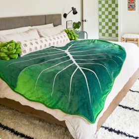 Large Leaf Blanket Soft Leaves Flannel Gloriosum Leaf Blankets for Beds Sofa Cozy Beach Blanket Funny Birthday Gift Manta (size: 200x230cm)