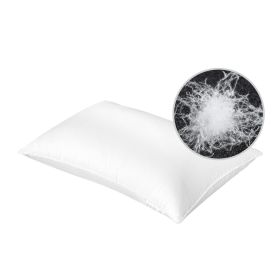 Luxury Bed Pillow Soft Goose Down Feather Pillow for Sleeping Home Hotel Use Queen Size (Color: White)