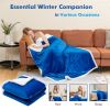 Electric Heated Blanket Throw Reversible Flannel and Sherpa Blanket