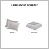 3 Piece Clipped Jacquard Duvet Cover Set